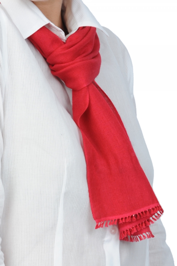 Cashmere & Seta accessori scialli scarva rosso intenso 170x25cm